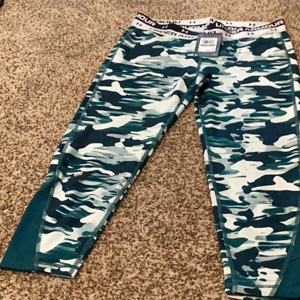 Under Armour Kids' Camo Leggings - Blue and White